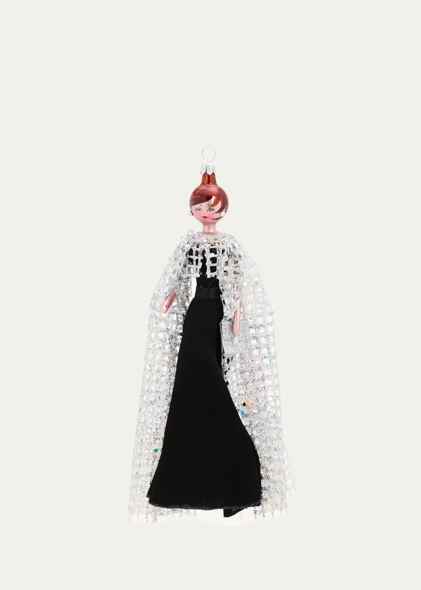 De Carlini Lady In Black Gown Glass Ornament | Thumbnail 3