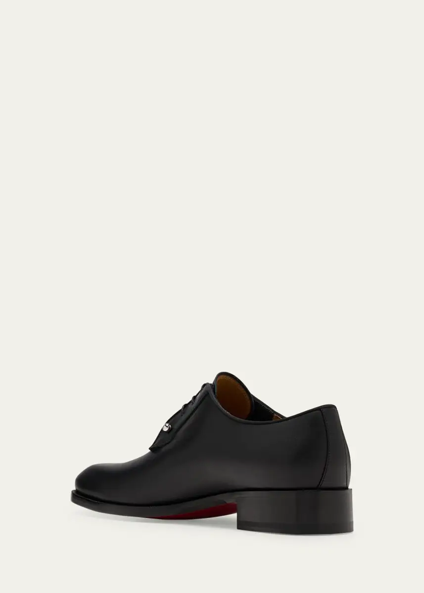 Christian Louboutin Men's Chambeliss Collar-Pin Leather Derby Shoes | Thumbnail 4