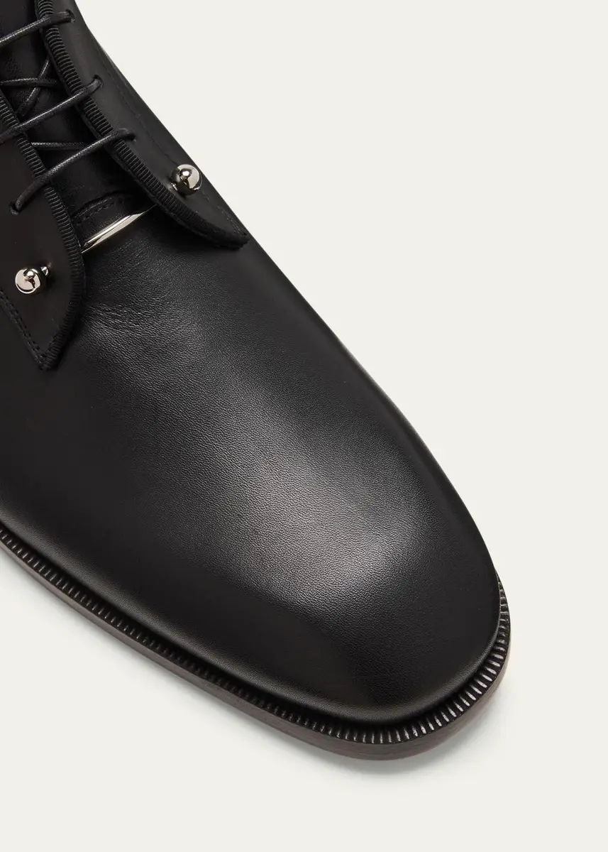 Christian Louboutin Men's Chambeliss Collar-Pin Leather Derby Shoes | Thumbnail 5