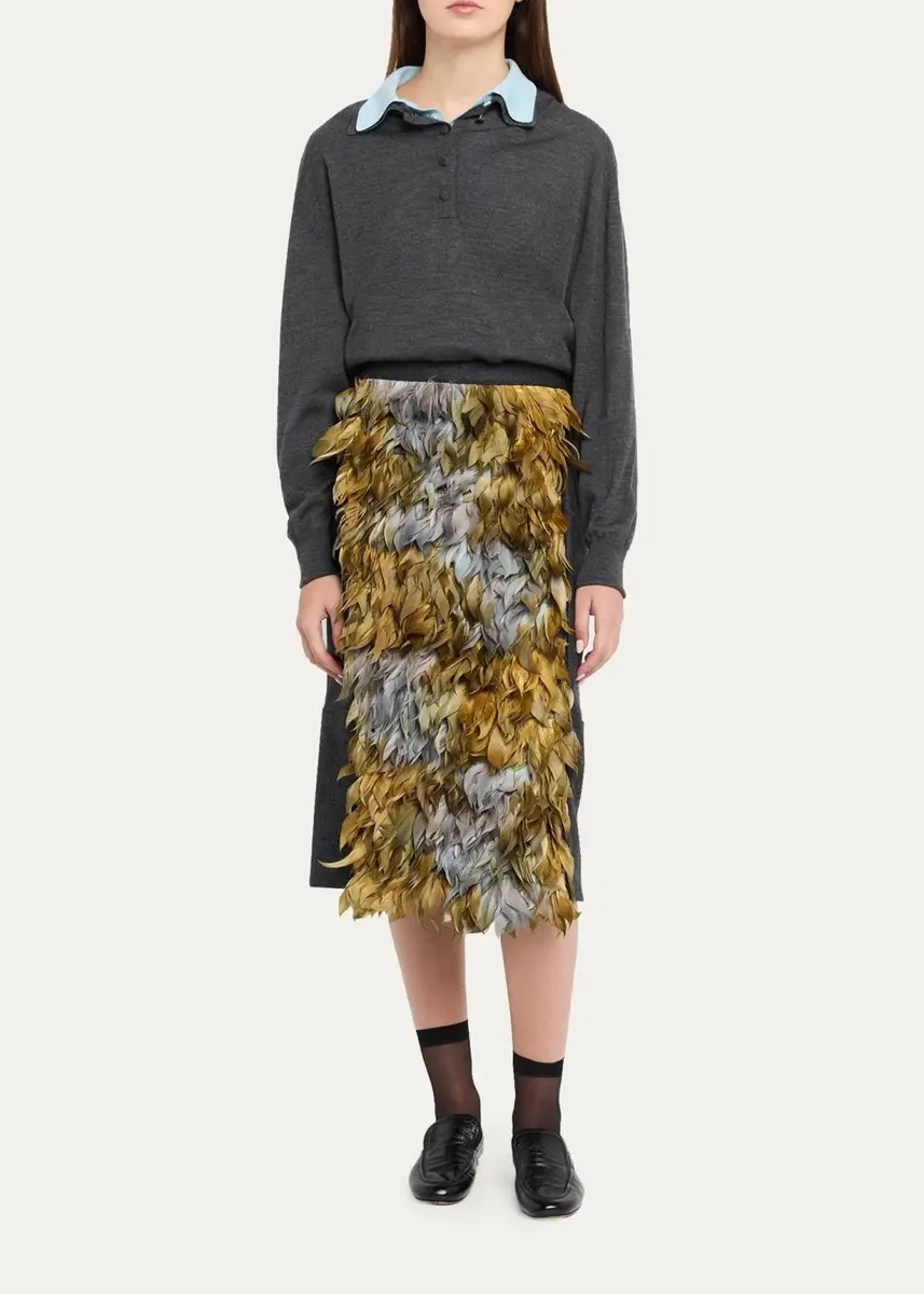 Plan C Wool-Blend Sequin Midi Skirt | Thumbnail 2 Plan C Wool-Blend Sequin Midi Skirt | Thumbnail 2