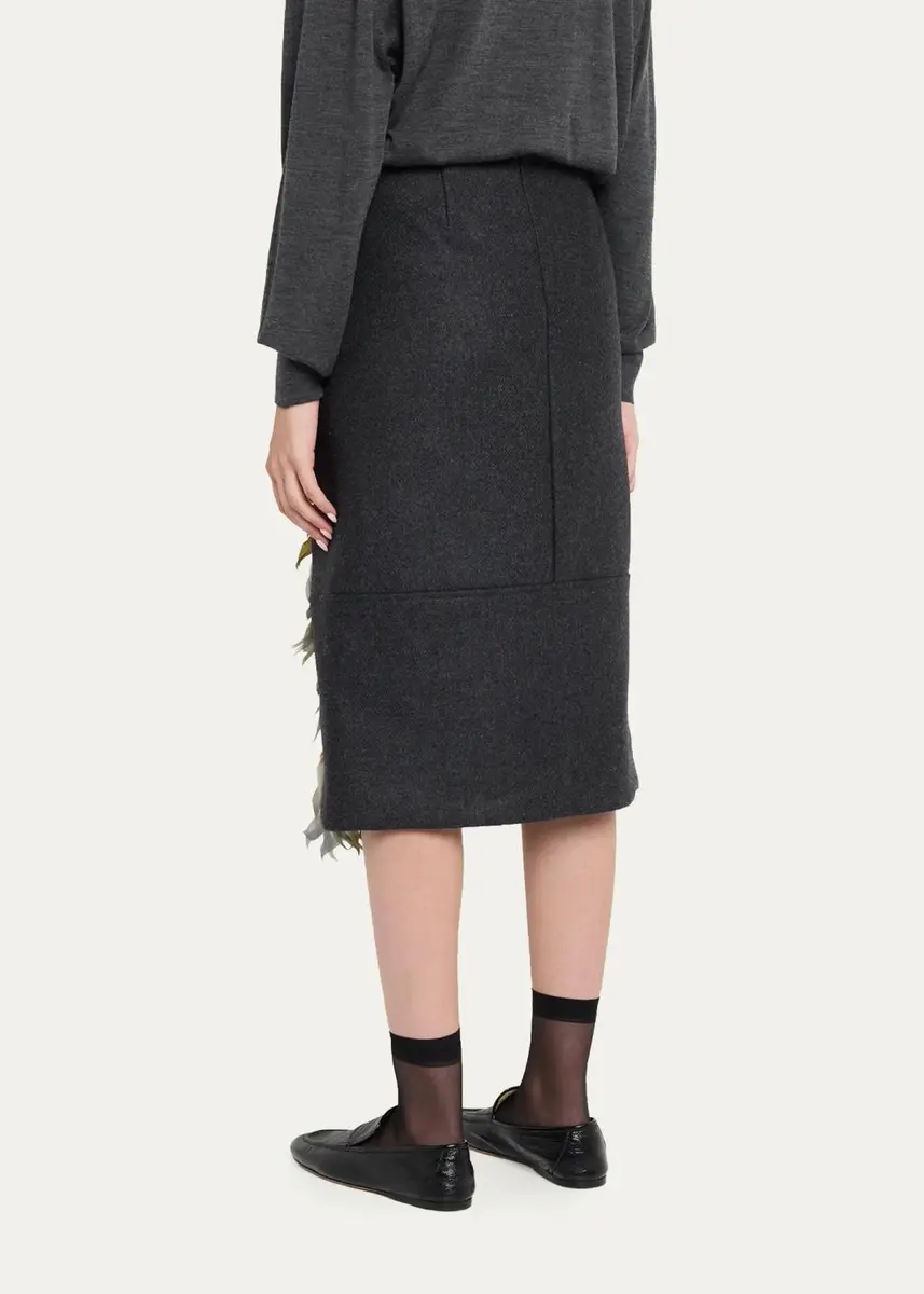 Plan C Wool-Blend Sequin Midi Skirt | Thumbnail 3 Plan C Wool-Blend Sequin Midi Skirt | Thumbnail 3