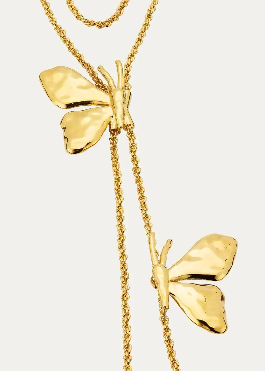 Oscar de la Renta 24K Gold Pleated Butterfly Layered Rope Necklace | Thumbnail 2 Oscar de la Renta 24K Gold Pleated Butterfly Layered Rope Necklace | Thumbnail 2