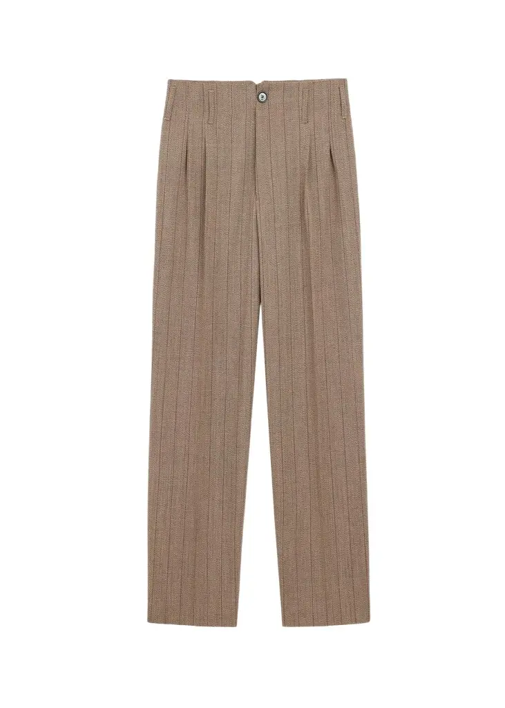AMI PARIS Men's Pinstriped Wool Straight-Leg Trousers