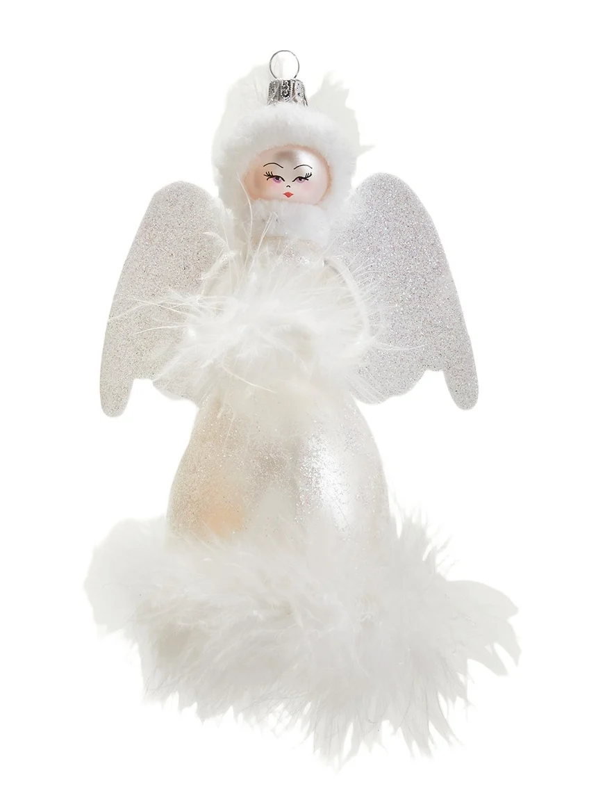 De Carlini White Angel Christmas Ornament