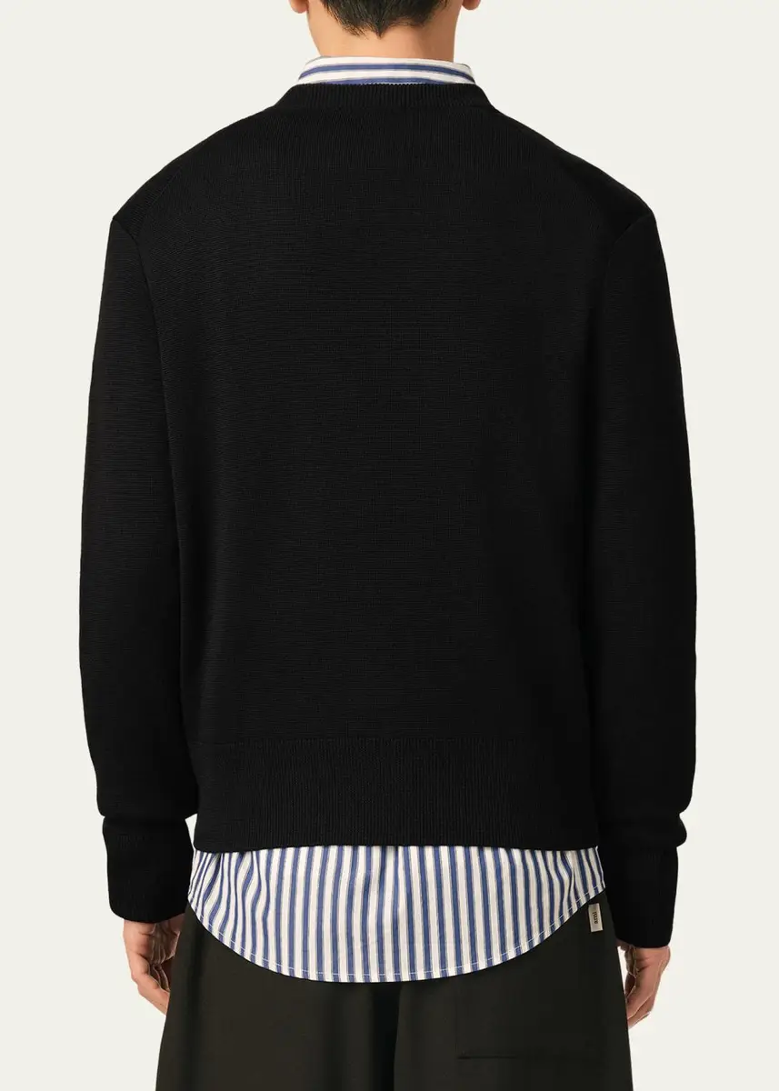 AMI PARIS Men's Merino Wool Ami De Coeur V-Neck Cardigan | Thumbnail 3 AMI PARIS Men's Merino Wool Ami De Coeur V-Neck Cardigan | Thumbnail 3