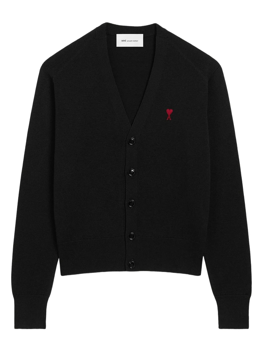 Men's Merino Wool Ami De Coeur V-Neck Cardigan Men's Merino Wool Ami De Coeur V-Neck Cardigan