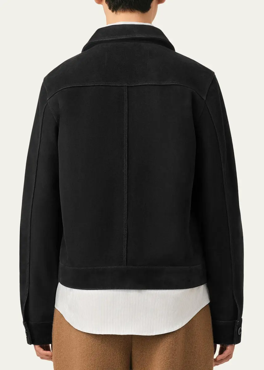 AMI PARIS Men's Ami De Coeur Suede Jacket | Thumbnail 3 AMI PARIS Men's Ami De Coeur Suede Jacket | Thumbnail 3