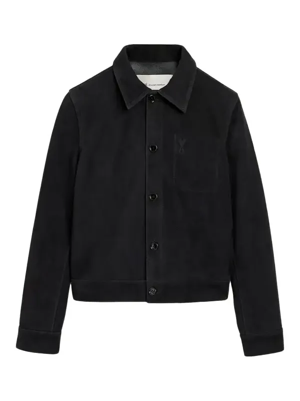 AMI PARIS Men's Ami De Coeur Suede Jacket