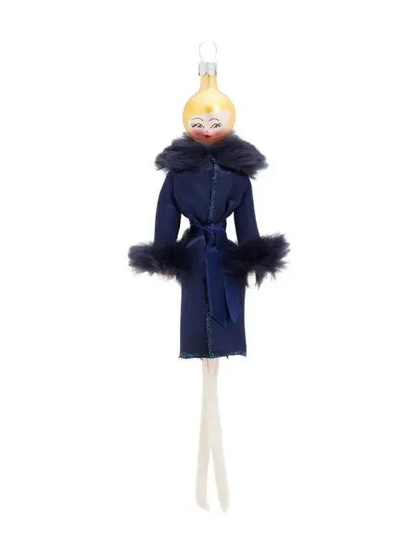 De Carlini Faux-Fur & Glass Christmas Ornament