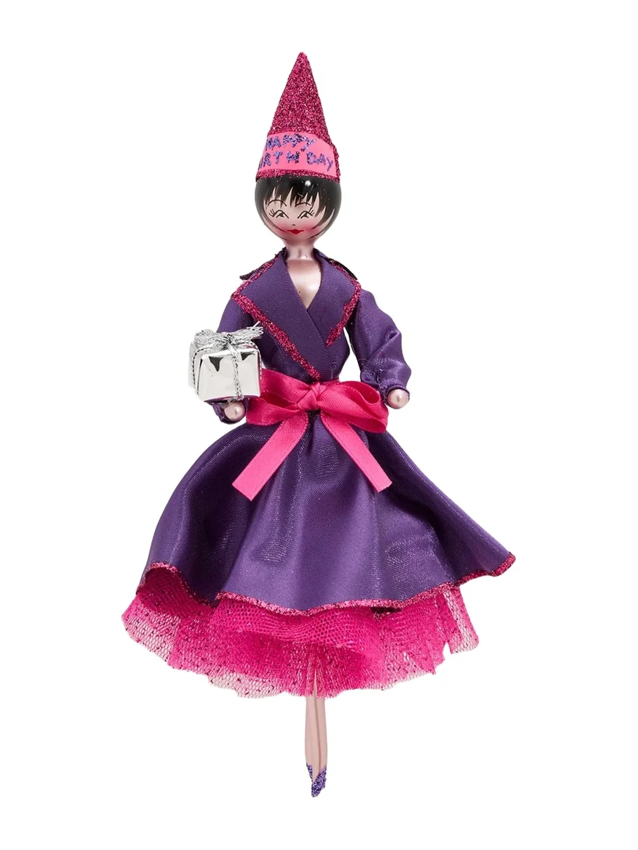 De Carlini Birthday Girl Glass Christmas Ornament