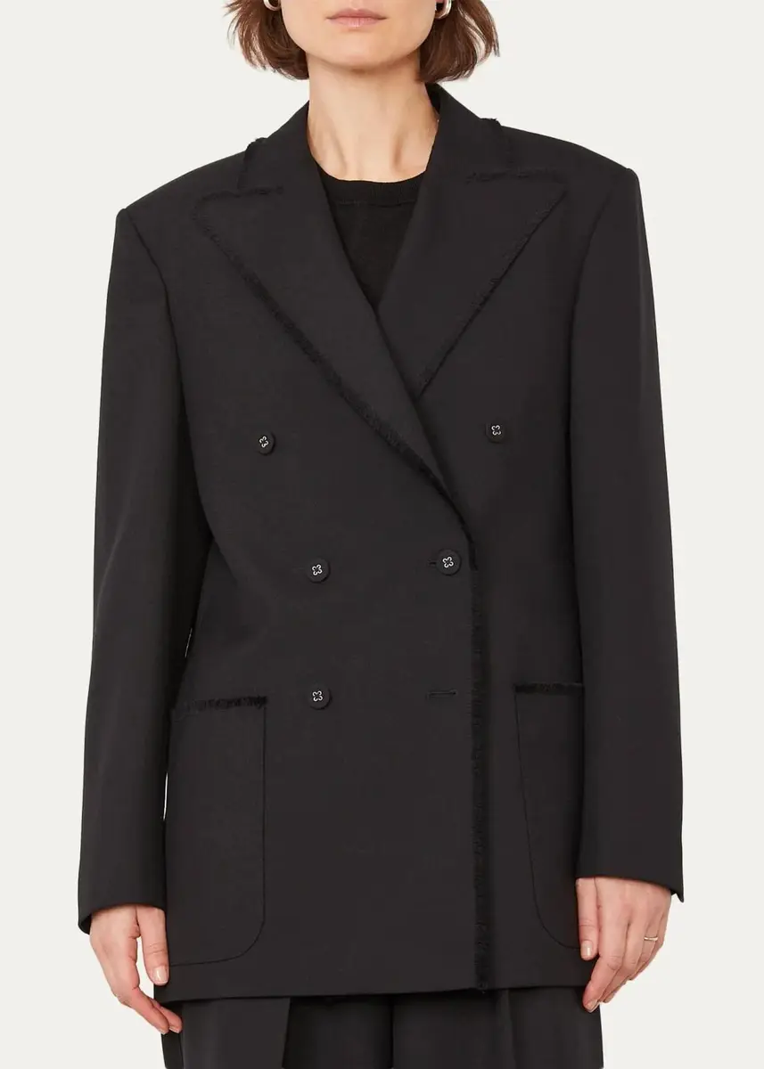 OFFICINE GÉNÉRALE Double-Breasted Virgin Wool Jacket | Thumbnail 4 OFFICINE GÉNÉRALE Double-Breasted Virgin Wool Jacket | Thumbnail 4