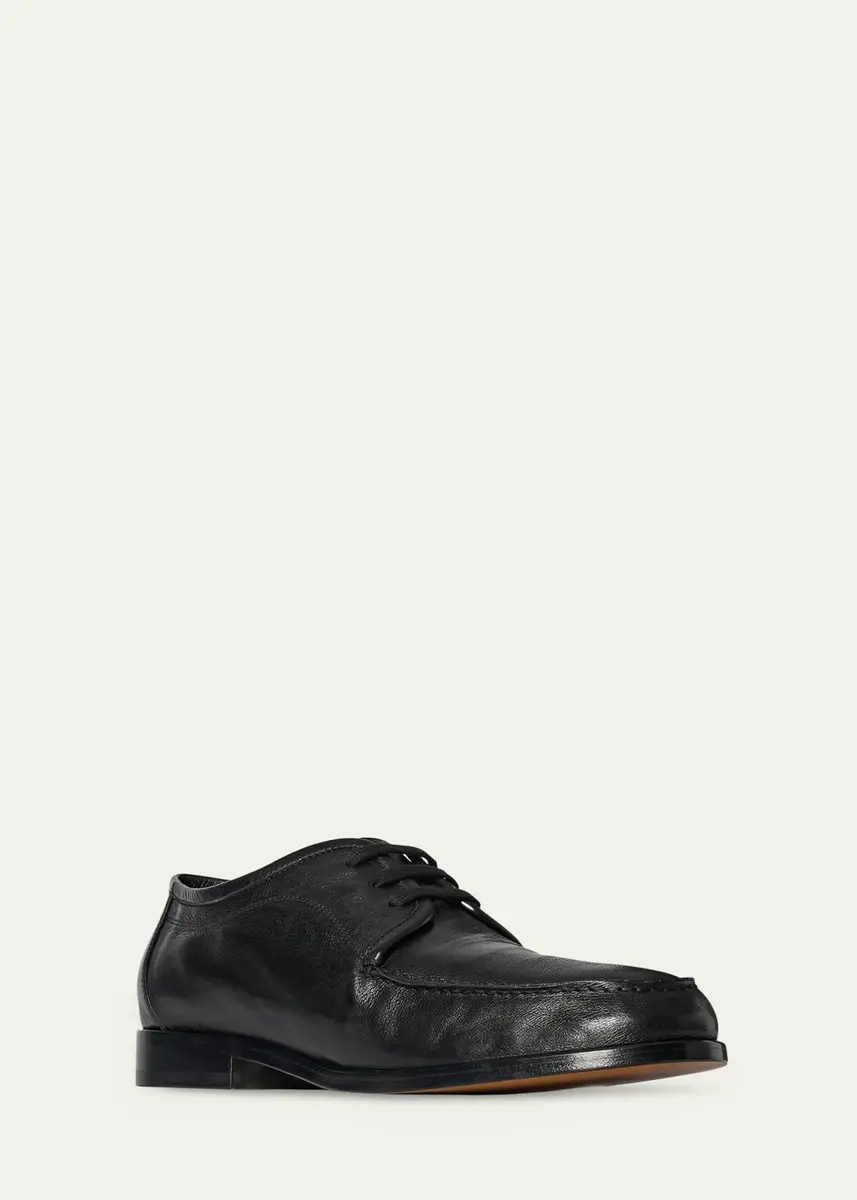 The Row Men's Nino Leather Moc-Toe Derby Shoes | Thumbnail 5