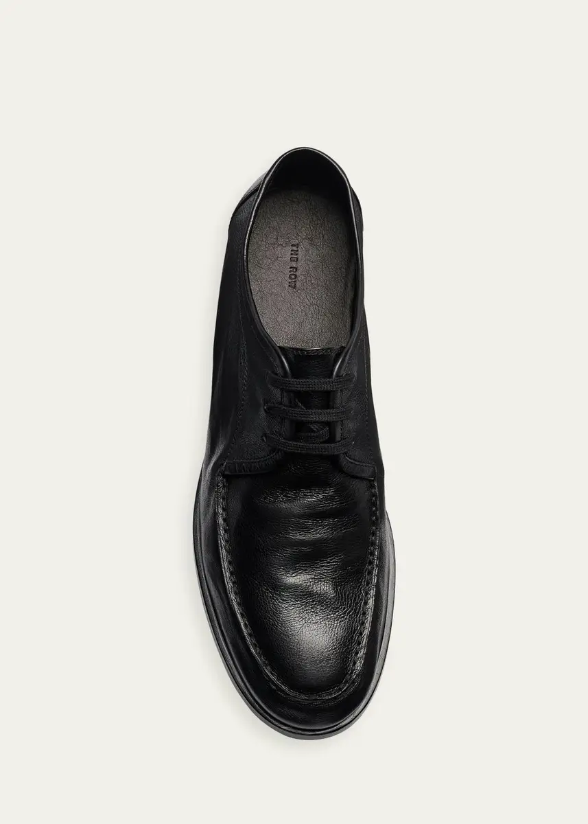 The Row Men's Nino Leather Moc-Toe Derby Shoes | Thumbnail 6