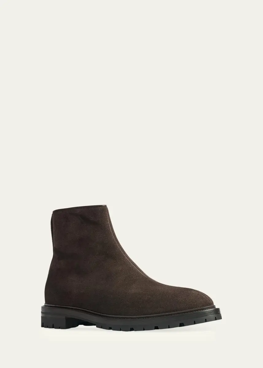 The Row Men's Moto Suede Lug-Sole Ankle Boots | Thumbnail 2 The Row Men's Moto Suede Lug-Sole Ankle Boots | Thumbnail 2