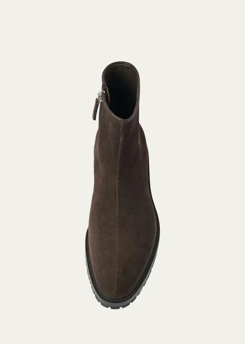 The Row Men's Moto Suede Lug-Sole Ankle Boots | Thumbnail 3 The Row Men's Moto Suede Lug-Sole Ankle Boots | Thumbnail 3