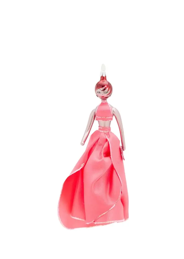 De Carlini Lady In Gown Glass Ornament