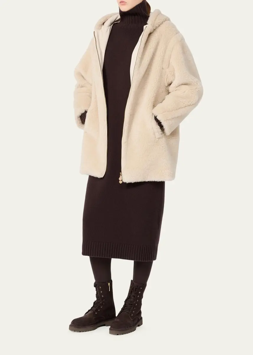 Max Mara Teddy Overszied Hooded Jacket | Thumbnail 2 Max Mara Teddy Overszied Hooded Jacket | Thumbnail 2