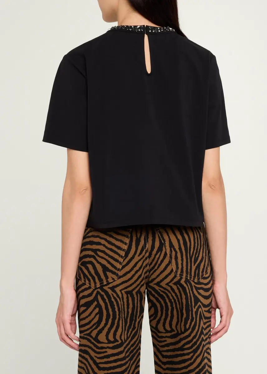 Veronica Beard Sebastian Jewel-Neck T-Shirt | Thumbnail 3 Veronica Beard Sebastian Jewel-Neck T-Shirt | Thumbnail 3