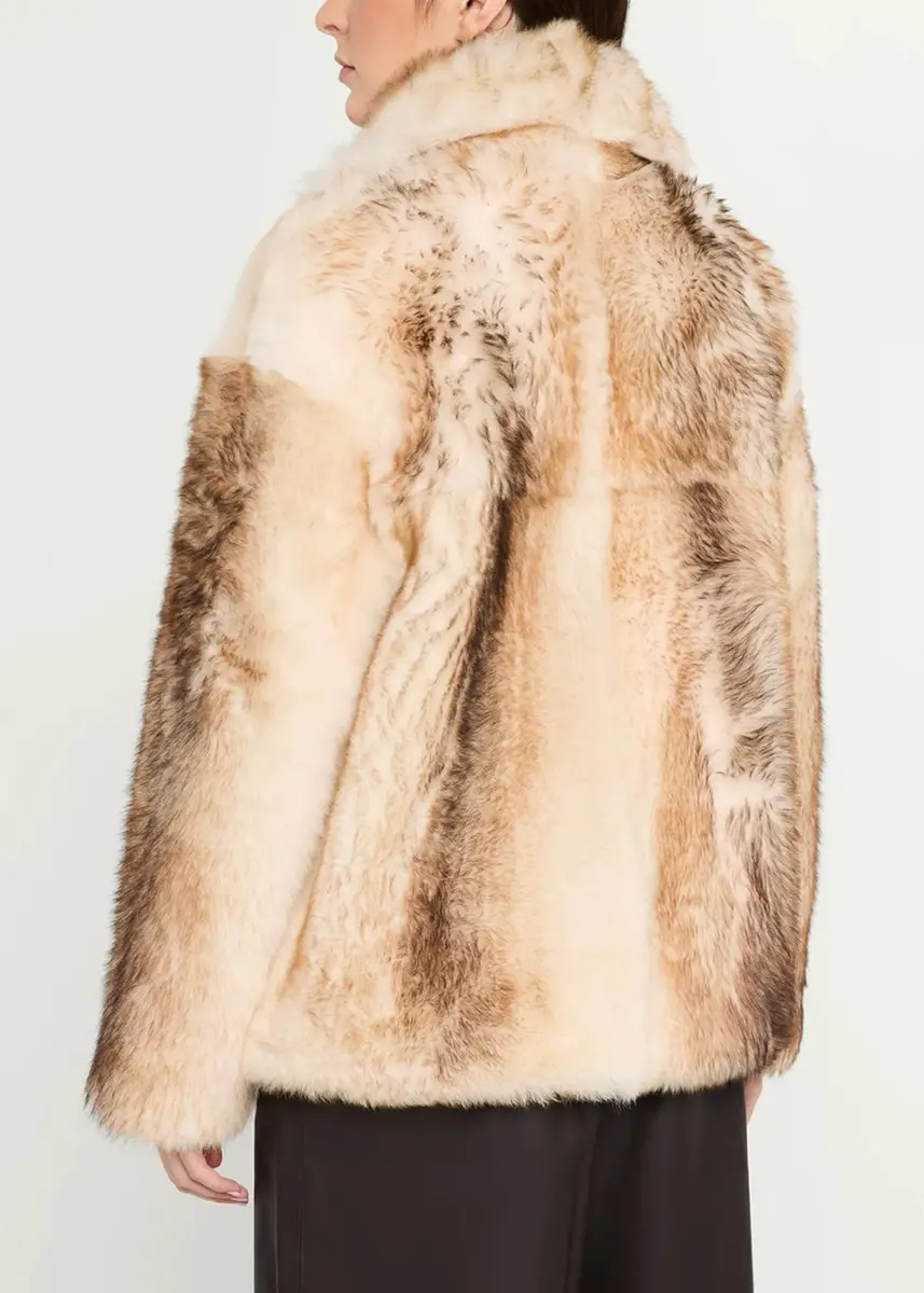 Yves Salomon Lamb Shearling Double-Breasted Short Coat | Thumbnail 3