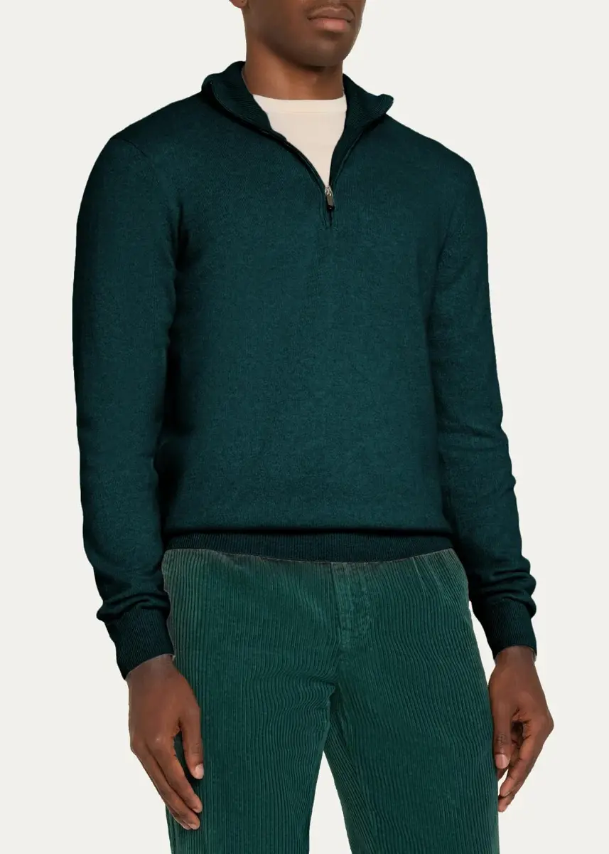 Massimo Alba Men's Cashmere Half-Zip Sweater | Thumbnail 4 Massimo Alba Men's Cashmere Half-Zip Sweater | Thumbnail 4