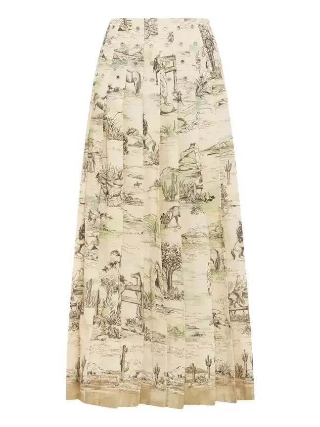 ALÉMAIS Scout Pleated Midi Skirt