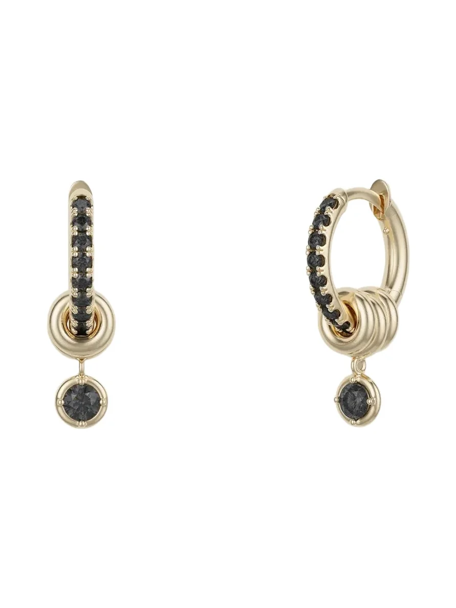 Spinelli Kilcollin Zahra Pavé YG Noir 18K Gold Black Diamond Earrings
