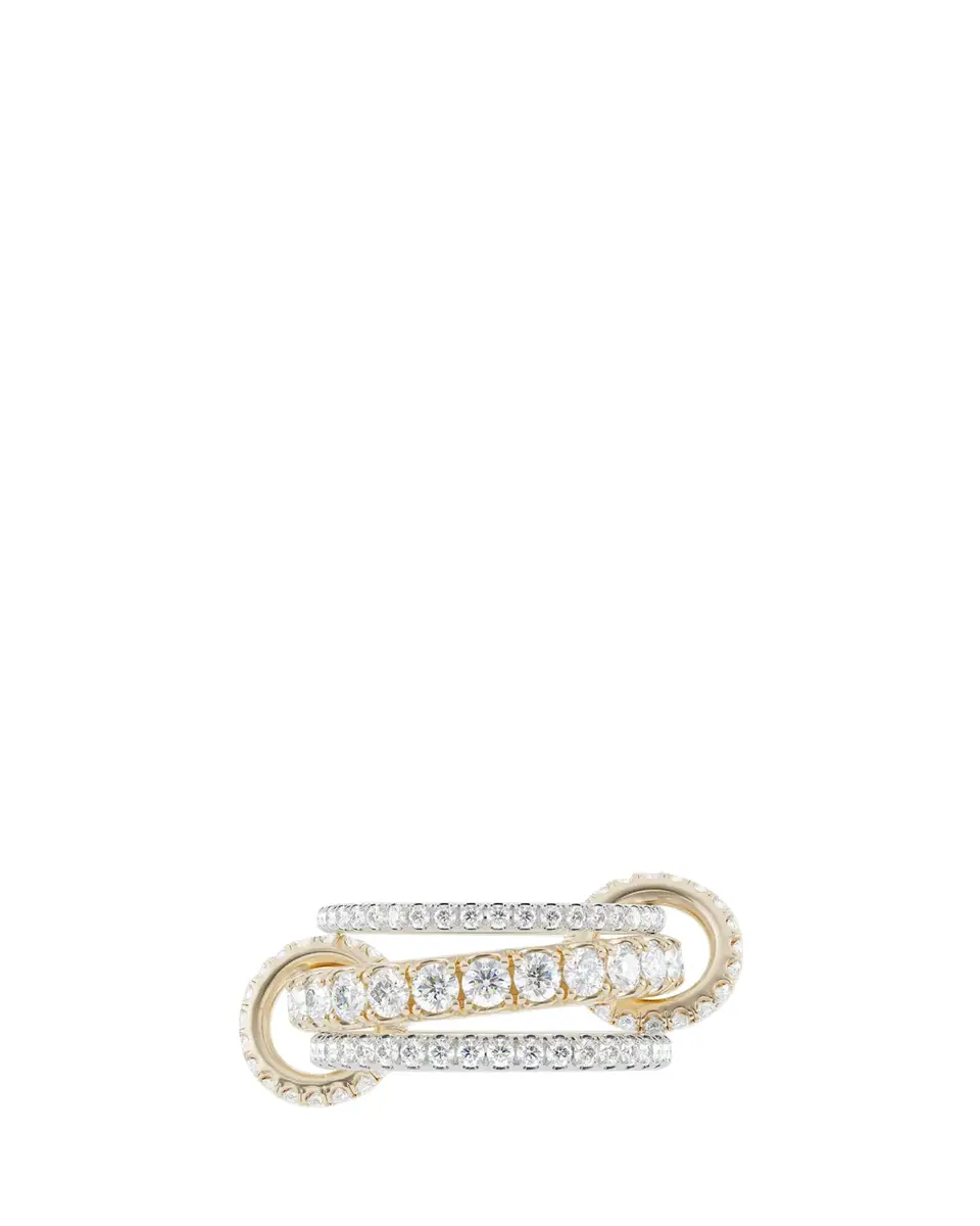 Spinelli Kilcollin Junia 18K Gold Diamond Pavé 3-Band Ring | Thumbnail 2 Spinelli Kilcollin Junia 18K Gold Diamond Pavé 3-Band Ring | Thumbnail 2