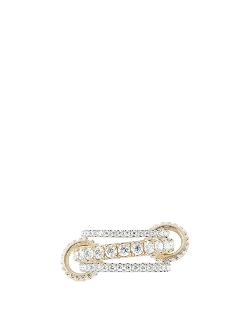 Junia 18K Gold Diamond Pavé 3-Band Ring Junia 18K Gold Diamond Pavé 3-Band Ring