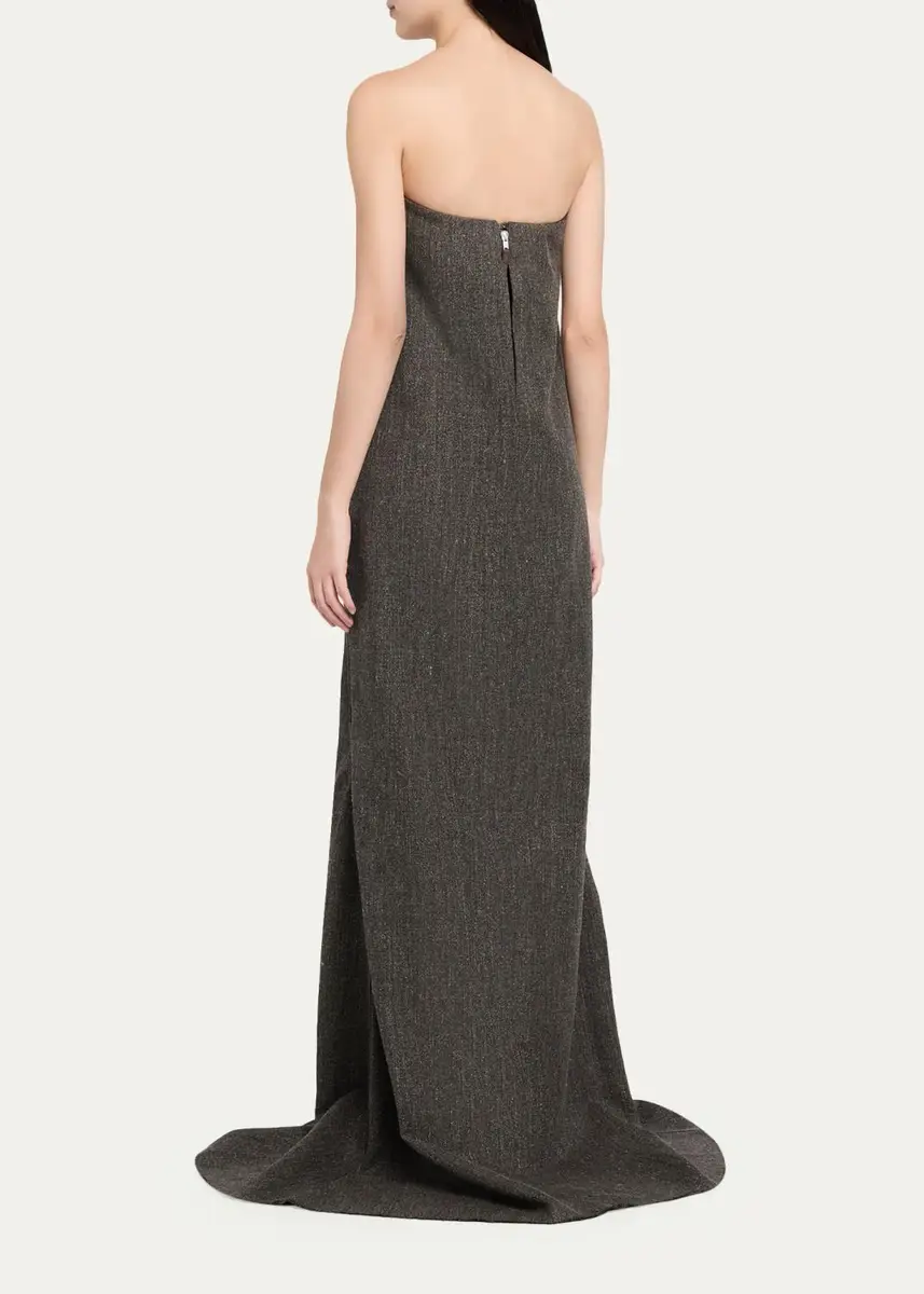 Rick Owens Strapless Melange Wool Column Maxi Dress | Thumbnail 3 Rick Owens Strapless Melange Wool Column Maxi Dress | Thumbnail 3