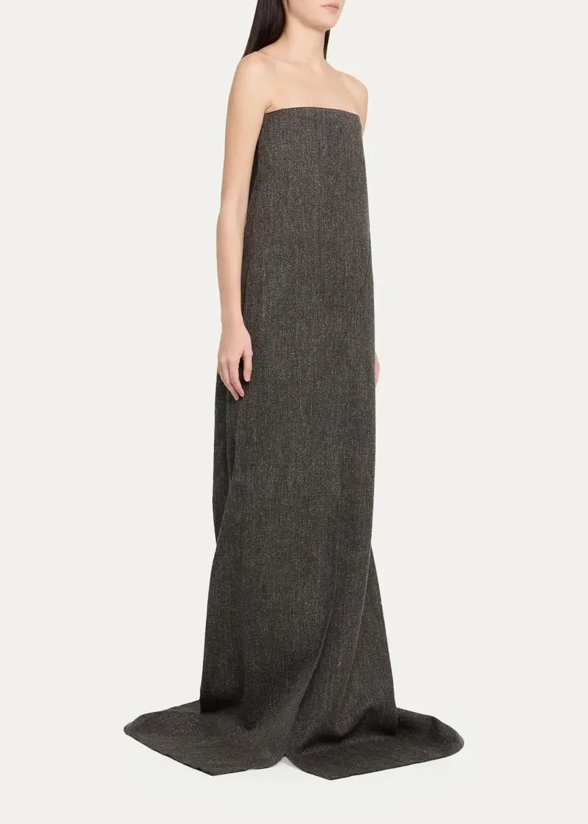Rick Owens Strapless Melange Wool Column Maxi Dress | Thumbnail 4 Rick Owens Strapless Melange Wool Column Maxi Dress | Thumbnail 4