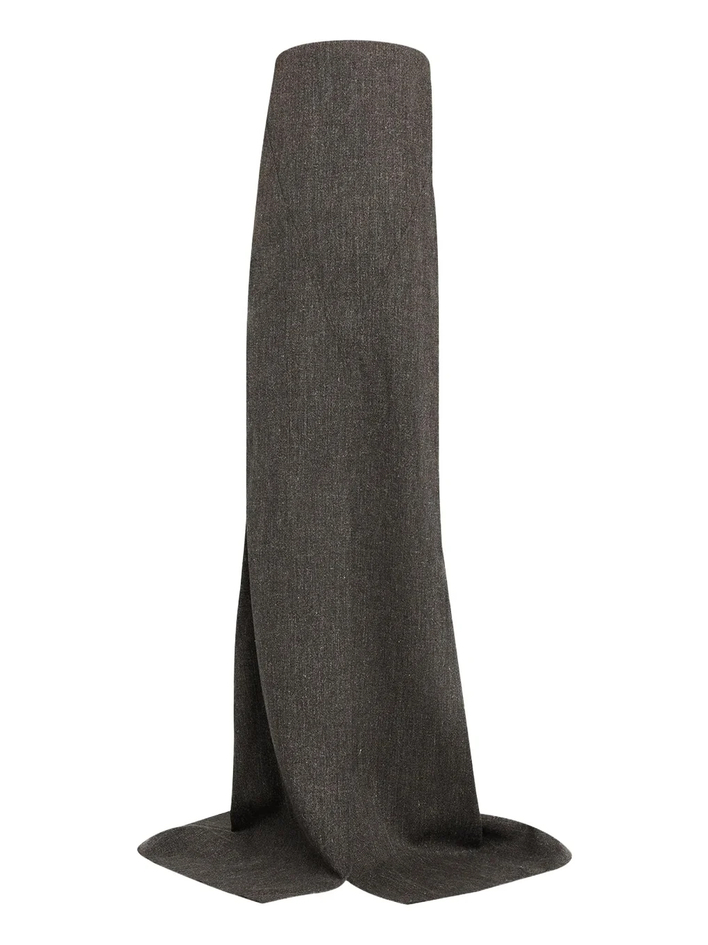 Rick Owens Strapless Melange Wool Column Maxi Dress