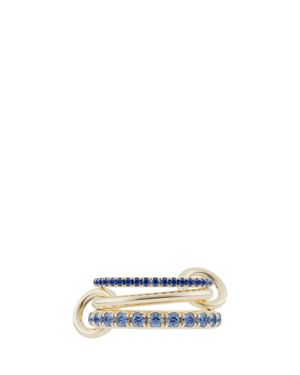 Spinelli Kilcollin Norah 18K Yellow Gold Blue Sapphire Pave 3-Band Ring | Thumbnail 2