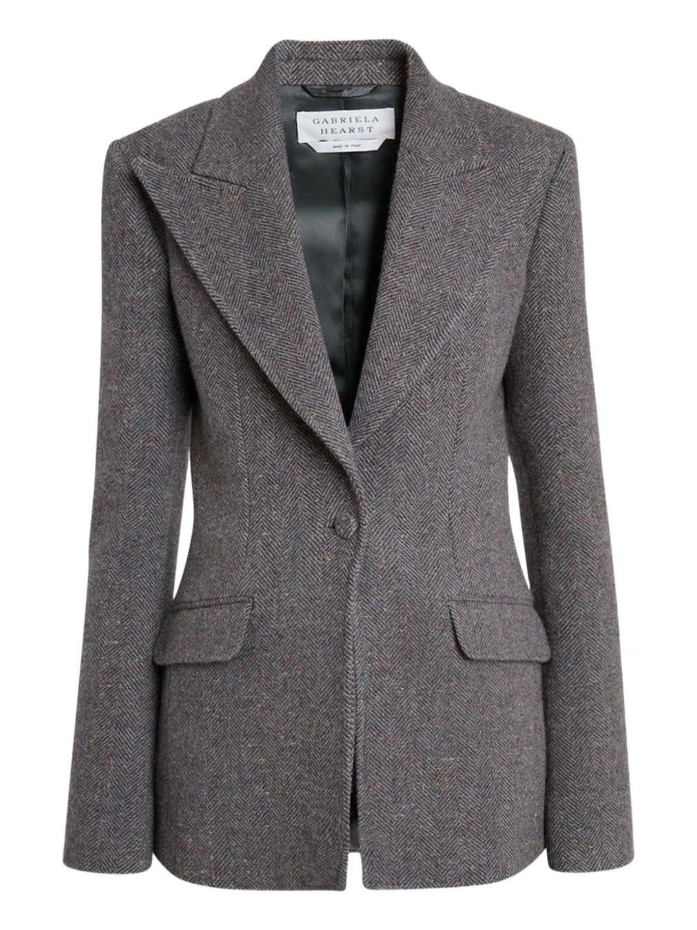 Leiva Speckled Herringbone Single-Breasted Blazer