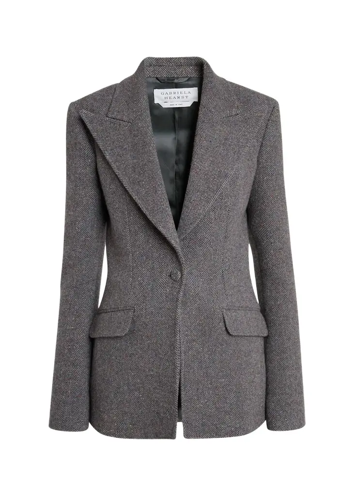 Leiva Speckled Herringbone Single-Breasted Blazer Leiva Speckled Herringbone Single-Breasted Blazer