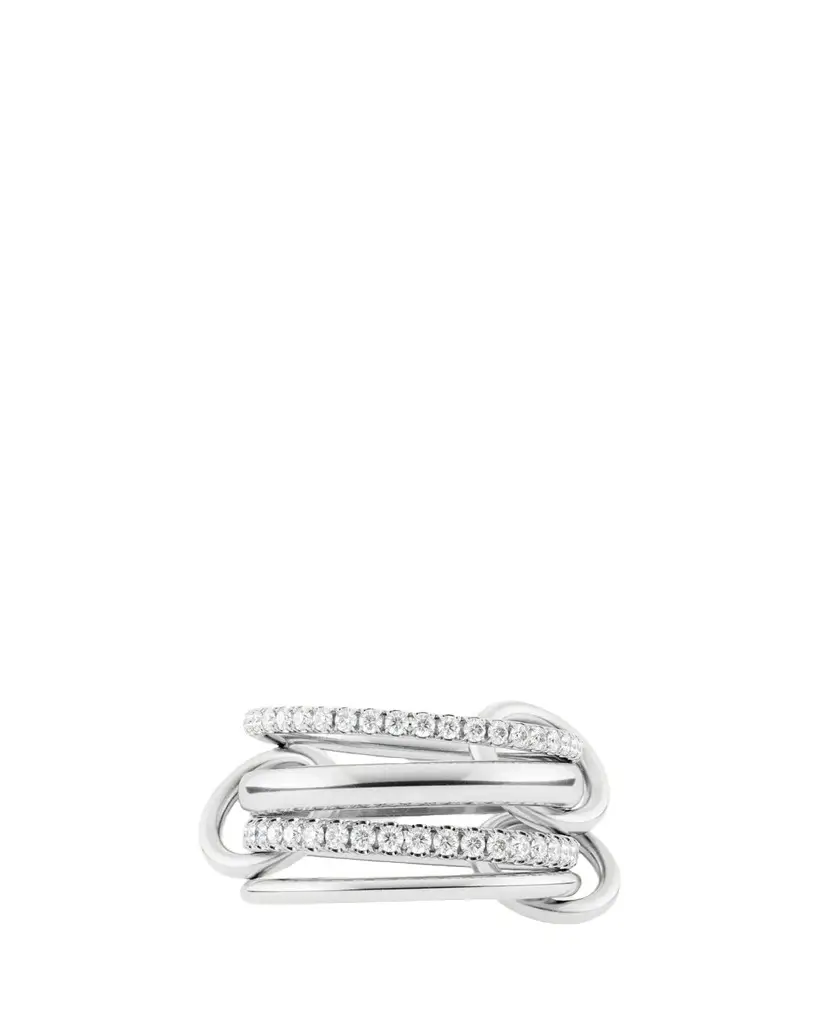 Spinelli Kilcollin Polaris Blanc 18K White Gold Diamond Pave 4-Band Ring