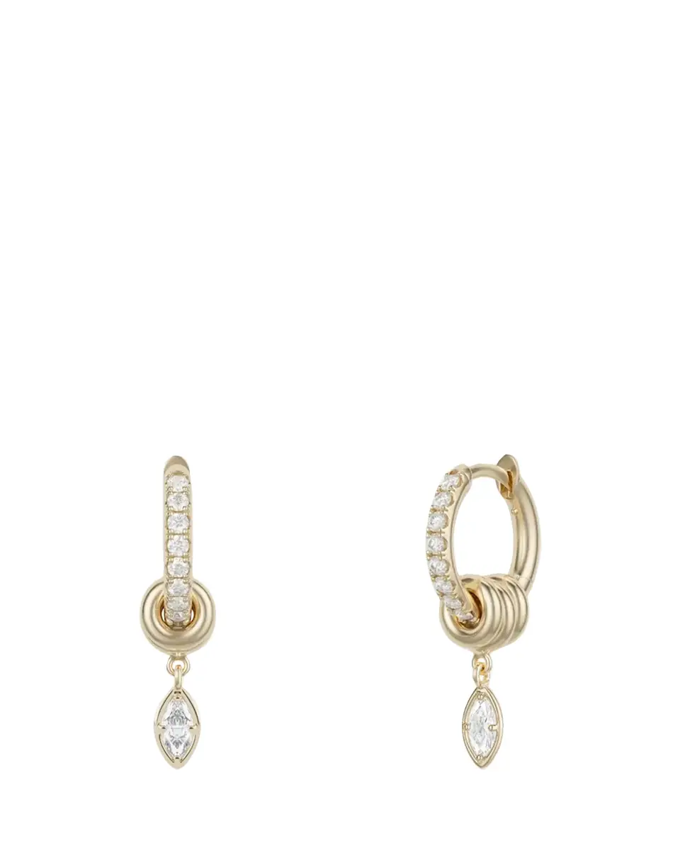 Spinelli Kilcollin Zahra Marquise Diamond 18K Yellow Gold Huggie Earrings | Thumbnail 2 Spinelli Kilcollin Zahra Marquise Diamond 18K Yellow Gold Huggie Earrings | Thumbnail 2