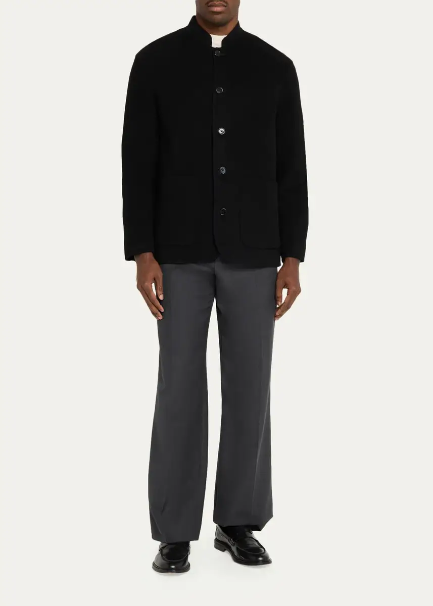 OFFICINE GÉNÉRALE Men's Simao Double Split Wool Overshirt | Thumbnail 2 OFFICINE GÉNÉRALE Men's Simao Double Split Wool Overshirt | Thumbnail 2