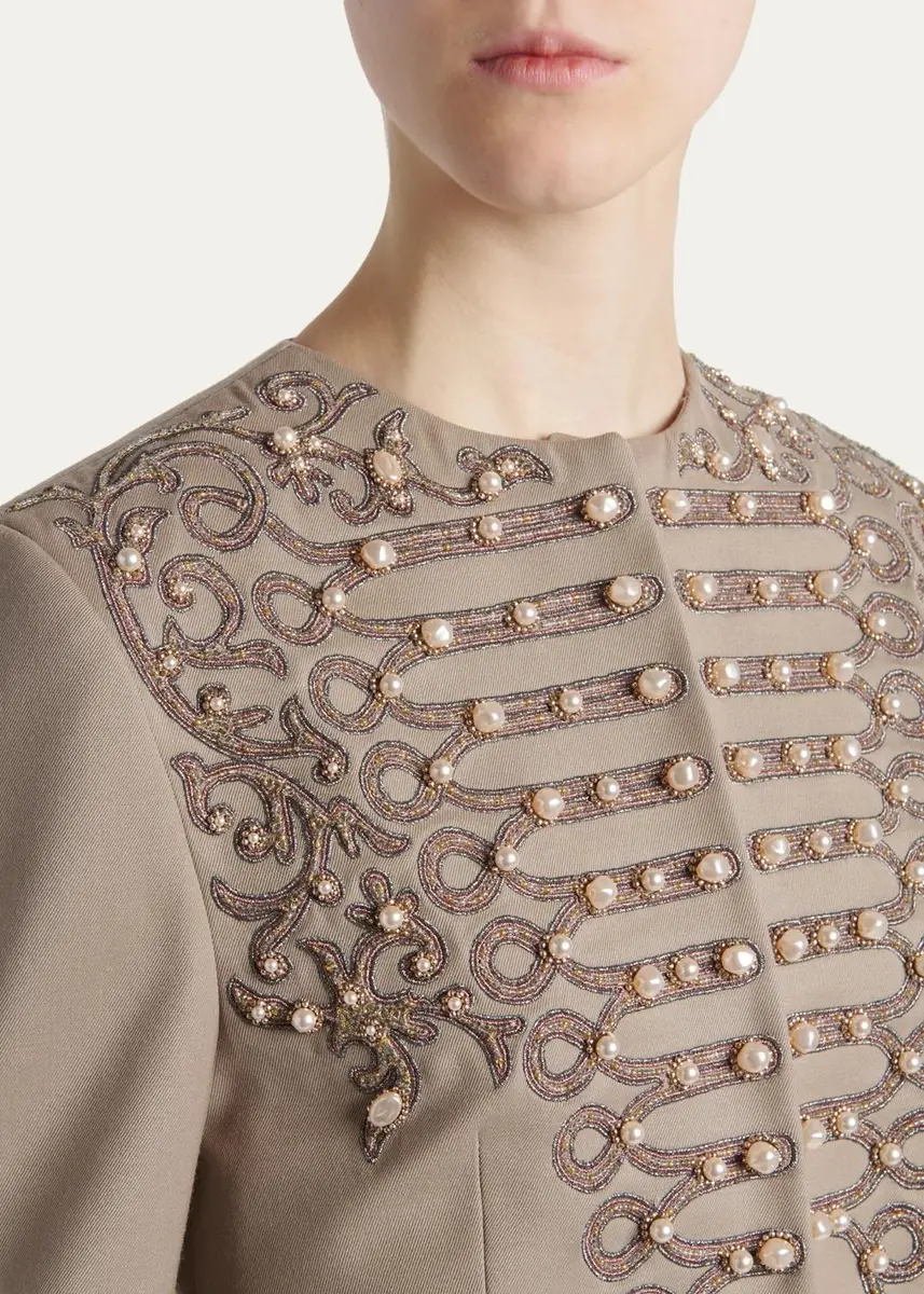Alexander McQueen Embroidered Single-Breasted Military Jacket | Thumbnail 5 Alexander McQueen Embroidered Single-Breasted Military Jacket | Thumbnail 5