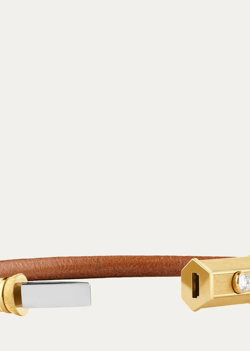 Marie Lichtenberg Lasso 18K Yellow Gold, 0.11 TCW Diamond & Leather Bracelet | Thumbnail 2 Marie Lichtenberg Lasso 18K Yellow Gold, 0.11 TCW Diamond & Leather Bracelet | Thumbnail 2