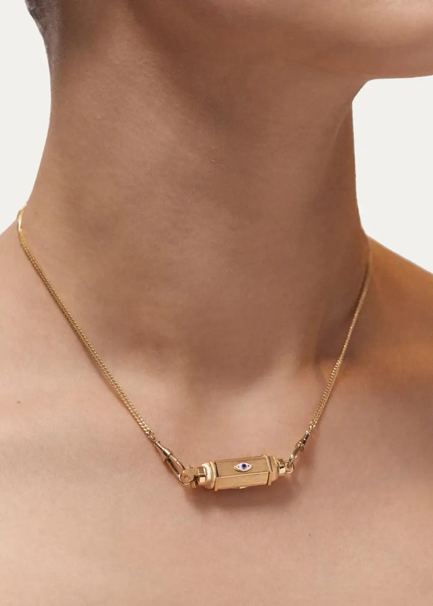 Marie Lichtenberg Evil Eye 18K Yellow Gold & 0.06 TCW Sapphire Necklace | Thumbnail 2 Marie Lichtenberg Evil Eye 18K Yellow Gold & 0.06 TCW Sapphire Necklace | Thumbnail 2