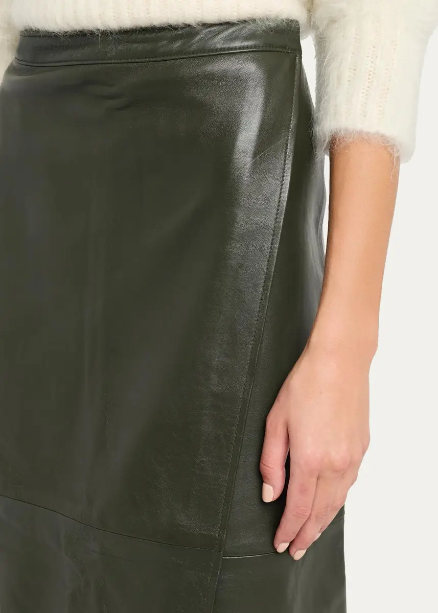 RÙADH The Este Leather Midi Wrap Skirt | Thumbnail 5
