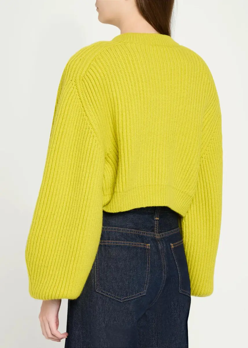 RÙADH The Cadogan Cashmere Rib Crop Crewneck Cardigan | Thumbnail 3 RÙADH The Cadogan Cashmere Rib Crop Crewneck Cardigan | Thumbnail 3