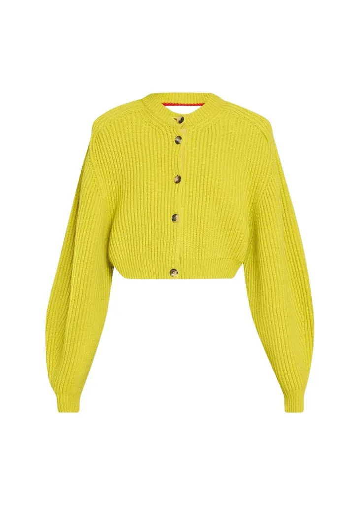 RÙADH The Cadogan Cashmere Rib Crop Crewneck Cardigan