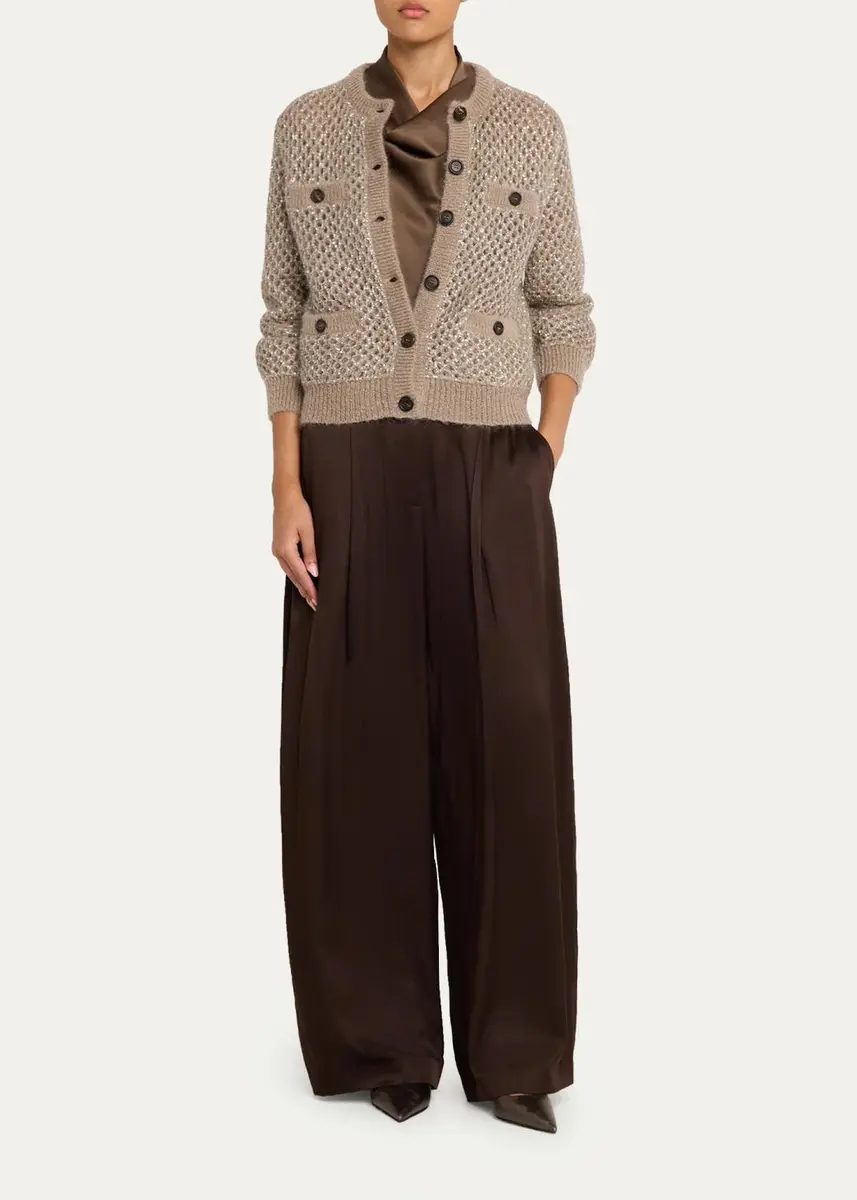 Brunello Cucinelli Flicker Mohair Mesh Diamante Knit Cardigan | Thumbnail 2 Brunello Cucinelli Flicker Mohair Mesh Diamante Knit Cardigan | Thumbnail 2