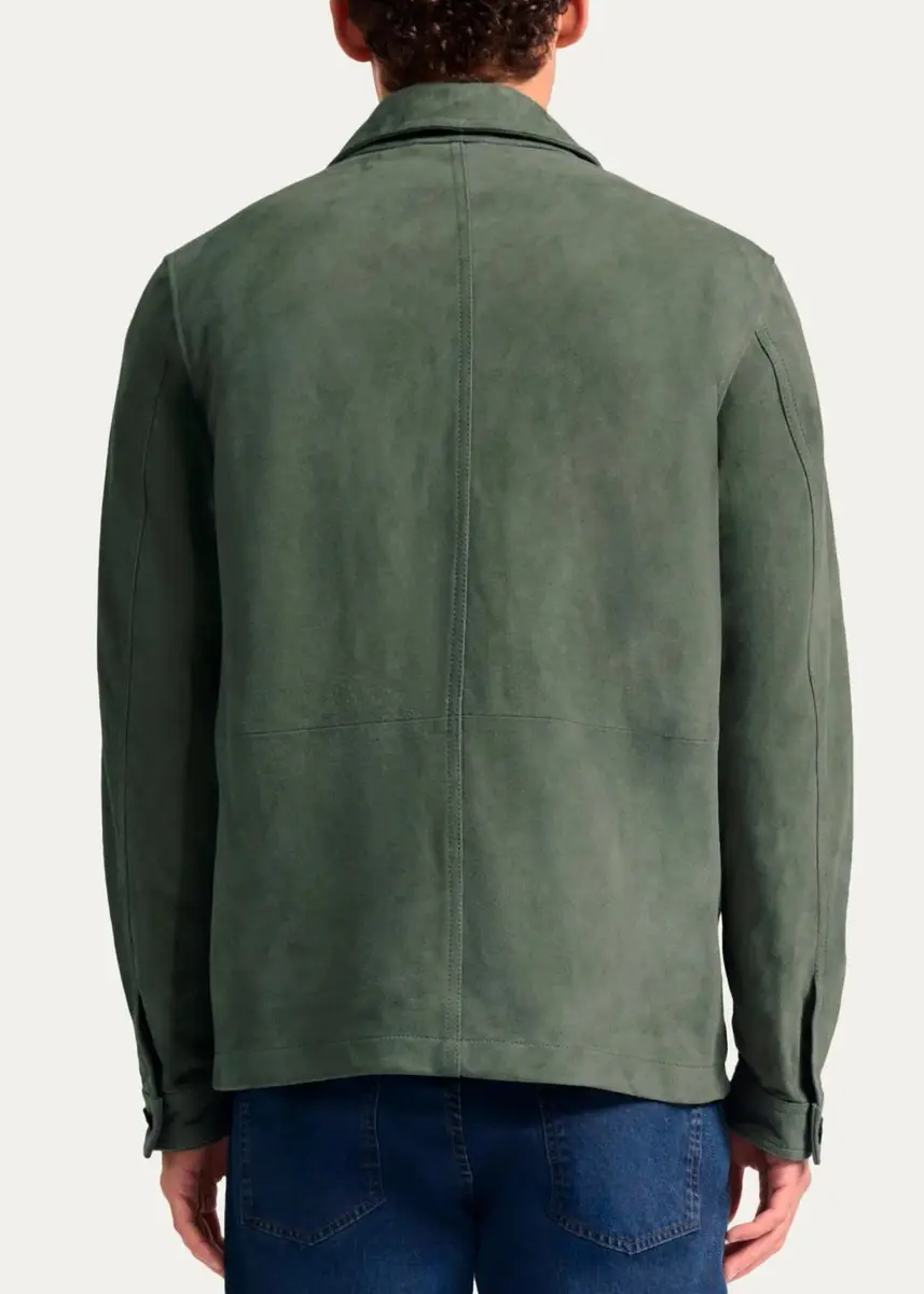 Frescobol Carioca Men's Suede Chore Jacket | Thumbnail 3