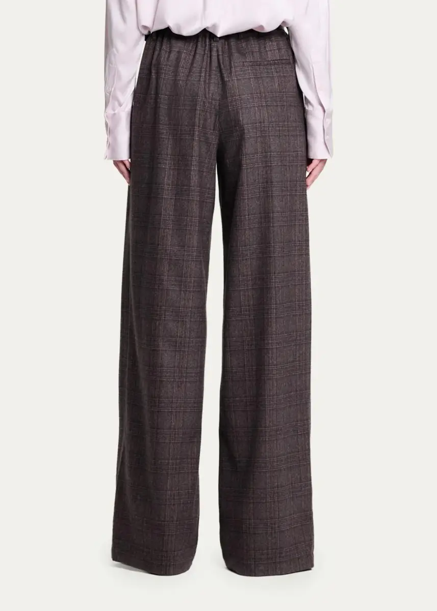 TWP Hudson Checked Pleated Straight-Leg Pants | Thumbnail 3 TWP Hudson Checked Pleated Straight-Leg Pants | Thumbnail 3