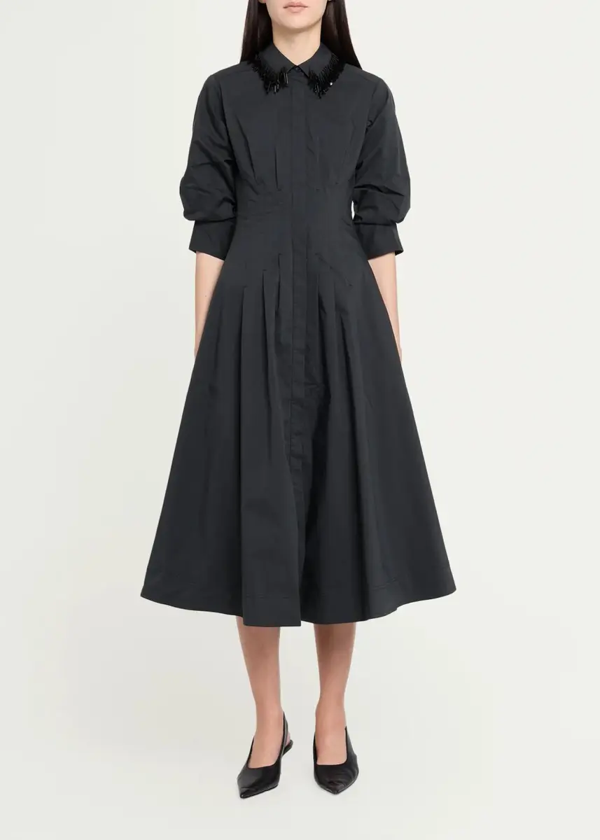 Simkhai Jazz Embellished-Collar Cotton-Blend Midi Shirtdress | Thumbnail 2 Simkhai Jazz Embellished-Collar Cotton-Blend Midi Shirtdress | Thumbnail 2