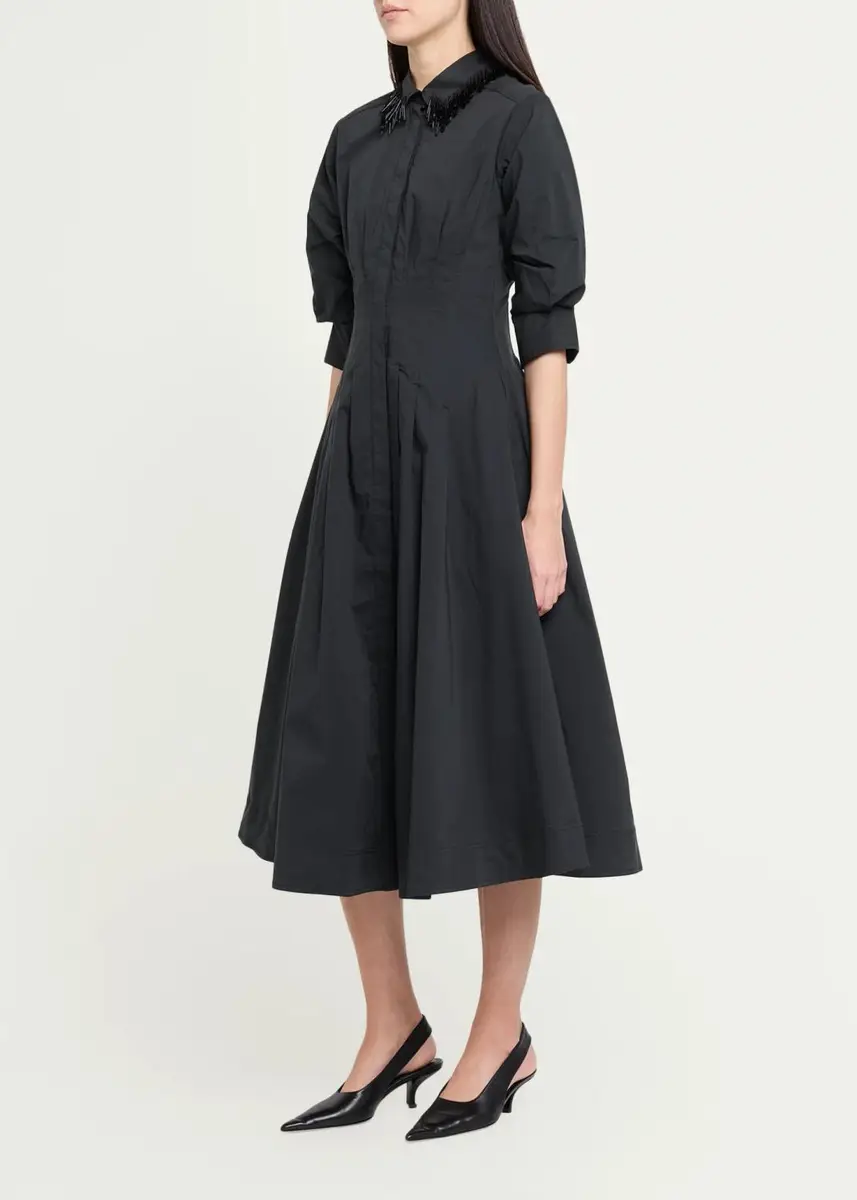 Simkhai Jazz Embellished-Collar Cotton-Blend Midi Shirtdress | Thumbnail 4 Simkhai Jazz Embellished-Collar Cotton-Blend Midi Shirtdress | Thumbnail 4