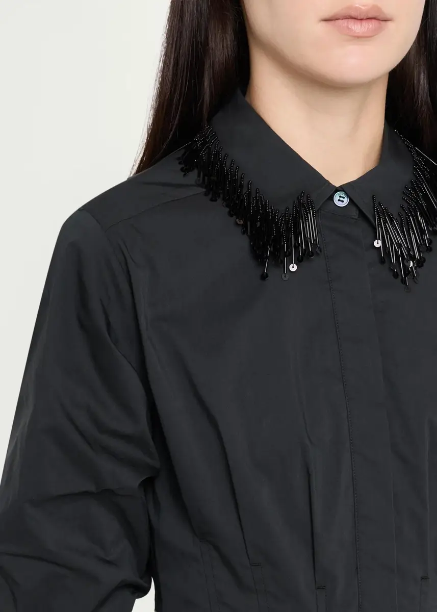 Simkhai Jazz Embellished-Collar Cotton-Blend Midi Shirtdress | Thumbnail 5 Simkhai Jazz Embellished-Collar Cotton-Blend Midi Shirtdress | Thumbnail 5