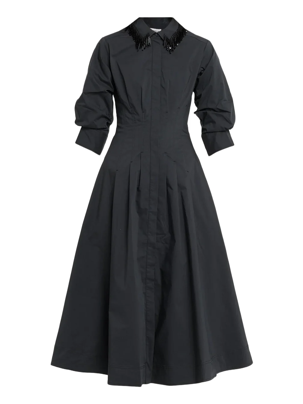 Simkhai Jazz Embellished-Collar Cotton-Blend Midi Shirtdress